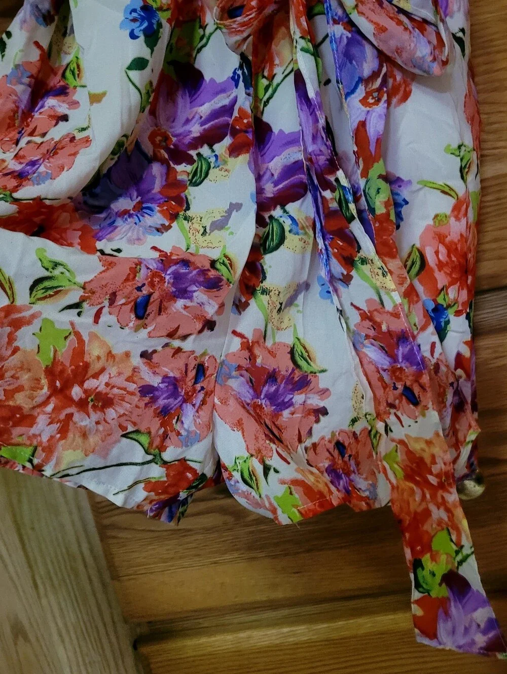Gianni Bini Floral Watercolor V-neck Romper, Size S